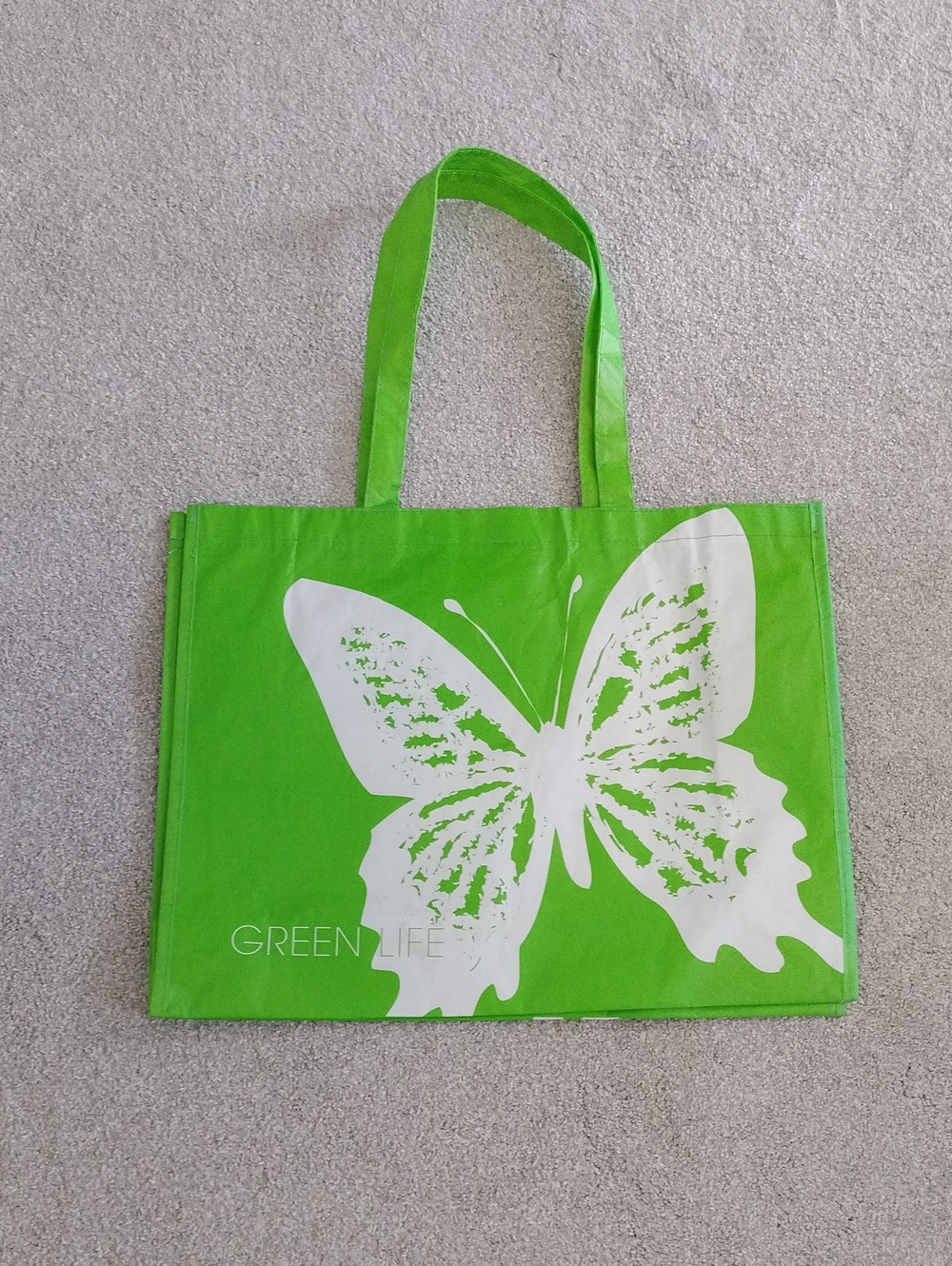 Reusable Green Butterfly Tote Bag